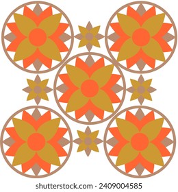 Vector motif of stars and circles in various variations