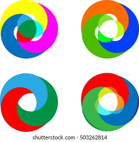 Vector motion logo. Colorful circle shape