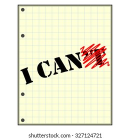 Vector motivating icon. I can do it. Motivation quote.