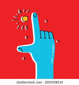 Vector motivation card with hand pointing. Stylish vintage background in cool trendy design