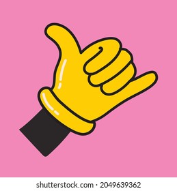 Vector motivation card with hand sign victory. Everything will be Cool. Stylish vintage background in trendy design