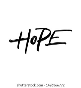 VECTOR MOTIVATIONAL HAND LETTERING QUOTE, MOTIVATIONAL PHRASE TYPOGRAPHY. HOPE