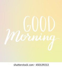 Vector motivational lifestyle phrase calligraphy on blurry background. White ink hand written font quote on dreamy background.