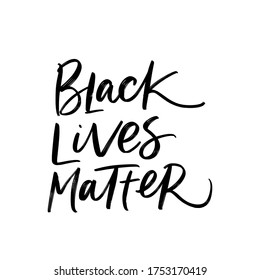 VECTOR MOTIVATIONAL TYPOGRAPHY PHRASE. BLACK LIVES MATTER