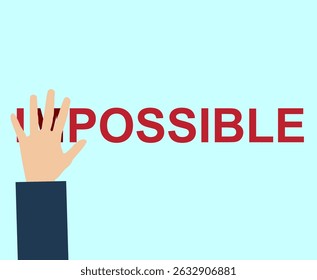 vector motivational web infographics, from impossible to possible concept
