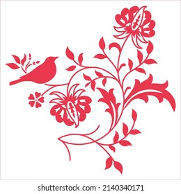 Vector Motive Flowers of textile Designing