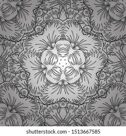 Vector motley ornament. Can be used for luxury greeting rich card. Pattern with black and white elements. Vintage seamless texture.