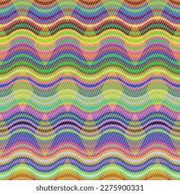 Vector motley seamless pattern with colorful wavy lines and rhombuses - Powered by Shutterstock - Get 15% off with code: PIKWIZARD15
