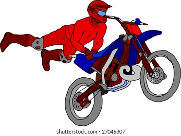 Vektorgrafik - Moto-Freestyle einzeln auf Hintergrund