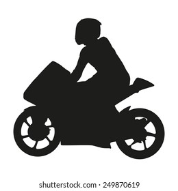 Vector moto racer silhouette