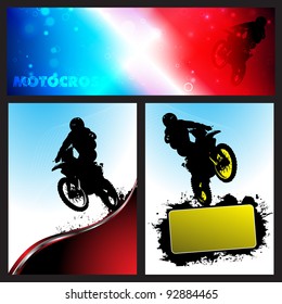 Vector motocross Collection background. Clip-art