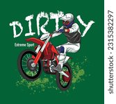 Vector motocross illustration designs on solid color