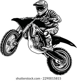 vector A motocross rider on a motorcycle t-shirt design