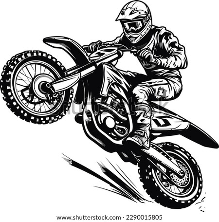 vector A motocross rider on a motorcycle t-shirt design