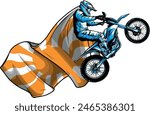 vector motocross rider ride the motocross bike