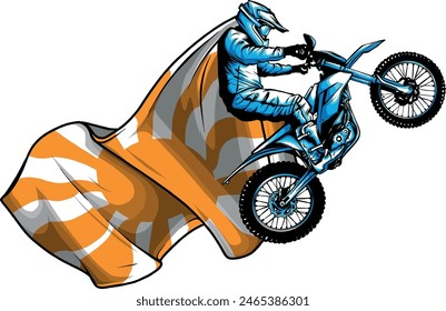 vector motocross rider ride the motocross bike