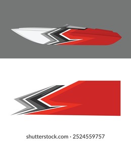 Vector motor boat body sticker design. Modern stickers