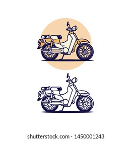 vector motor classic retro old motorcycle