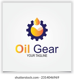 Vector motor oil logo drop lubricant and gear logo premium elegant template vector eps 10