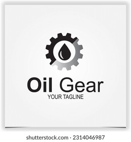 Vector motor oil logo drop lubricant and gear logo premium elegant template vector eps 10