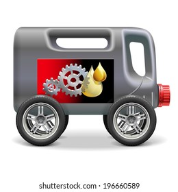 Vector Motor Oil on Wheels