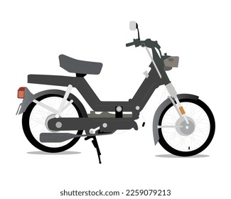 Vector motorbike cartoon illustration, motorcycle, helmet, bicycle