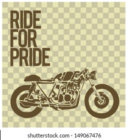 vector motorbike illustration ride for pride poster two colors