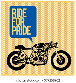 vector motorbike illustration ride for pride  colorful poster