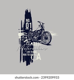 vector de motociclistas, clásico, en vivo para viajar a vivir, diseño ilustración gráfica