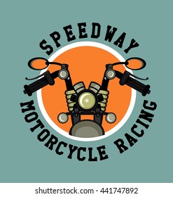 vector motorcycle club emblem retro bike with wings