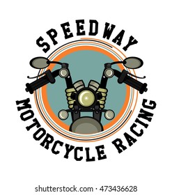 vector motorcycle club emblem retro bike with wings