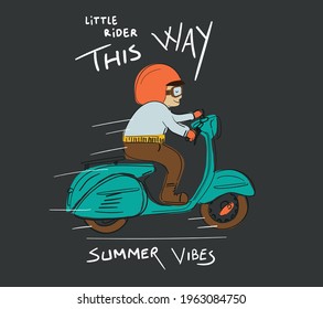 vector motorcycle diriver comic character design for t shirt print
