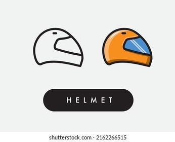 Vector motorcycle full face helmet icon illustration
