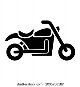 Vector Motorcycle Glyph Icon Design
