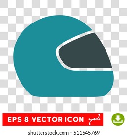 Vector Motorcycle Helmet EPS vector icon. Illustration style is flat iconic bicolor soft blue symbol on a transparent background.