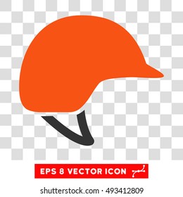 Vector Motorcycle Helmet EPS vector pictogram. Illustration style is flat iconic bicolor orange and gray symbol on a transparent background.