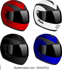 vector motorcycle helmets set