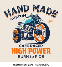 vector motorcycle illustration print