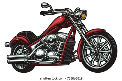 Vector motorcycle on white background.