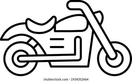 Vector Motorcycle Outline Icon Design
