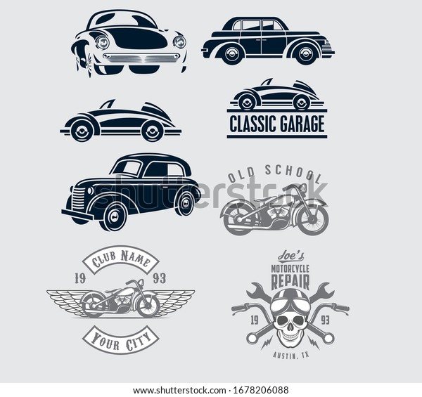 Vector\
Motorcycle retro garage creative logo\
design