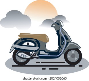
vector motorcycle running at sunset used for your various needs