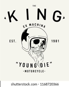 vector motorcycle skull rider drawing 