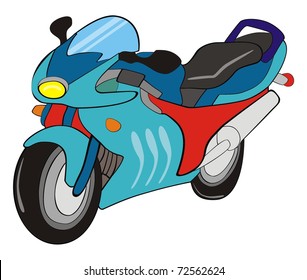 VECTOR Motorcycle Sport Adventure  Blue and Red