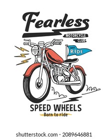 Vector motorcycle theme graphics for t-shirt prints, posters and other uses.