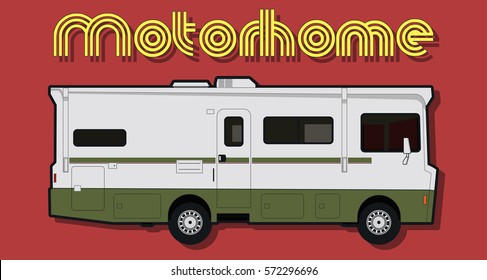 Vector Motorhome Vintage Camping Car 