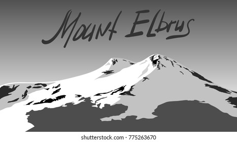 vector Mount Elbrus, the highest point of Europe