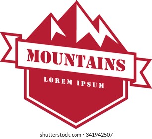 vector mountain adventure and expedition logo badge