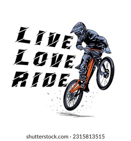 vector mountain bike illustration for tshirt design