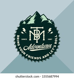 Vector mountain biking adventures, parks, clubs logo. Enduro, downhill, cross-country biking illustration